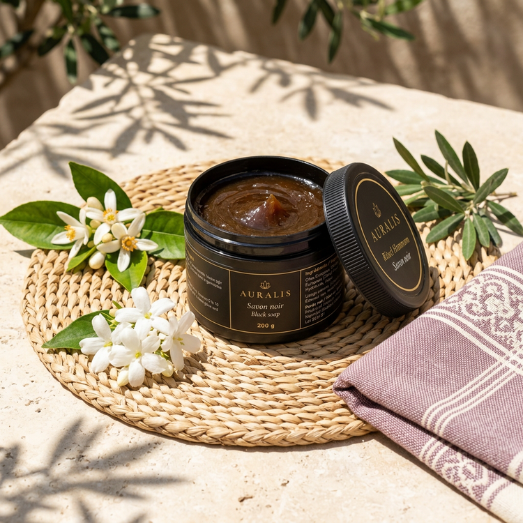 Savon noir ouvert au soleil